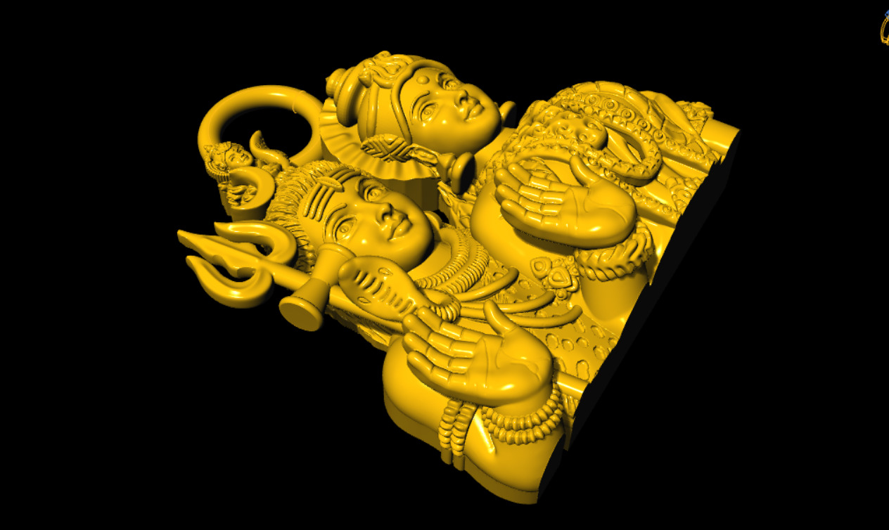 shiv durga unique pendant 3D print model_5