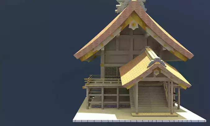 Sumiyoshi Shrine Low-poly 3D model
