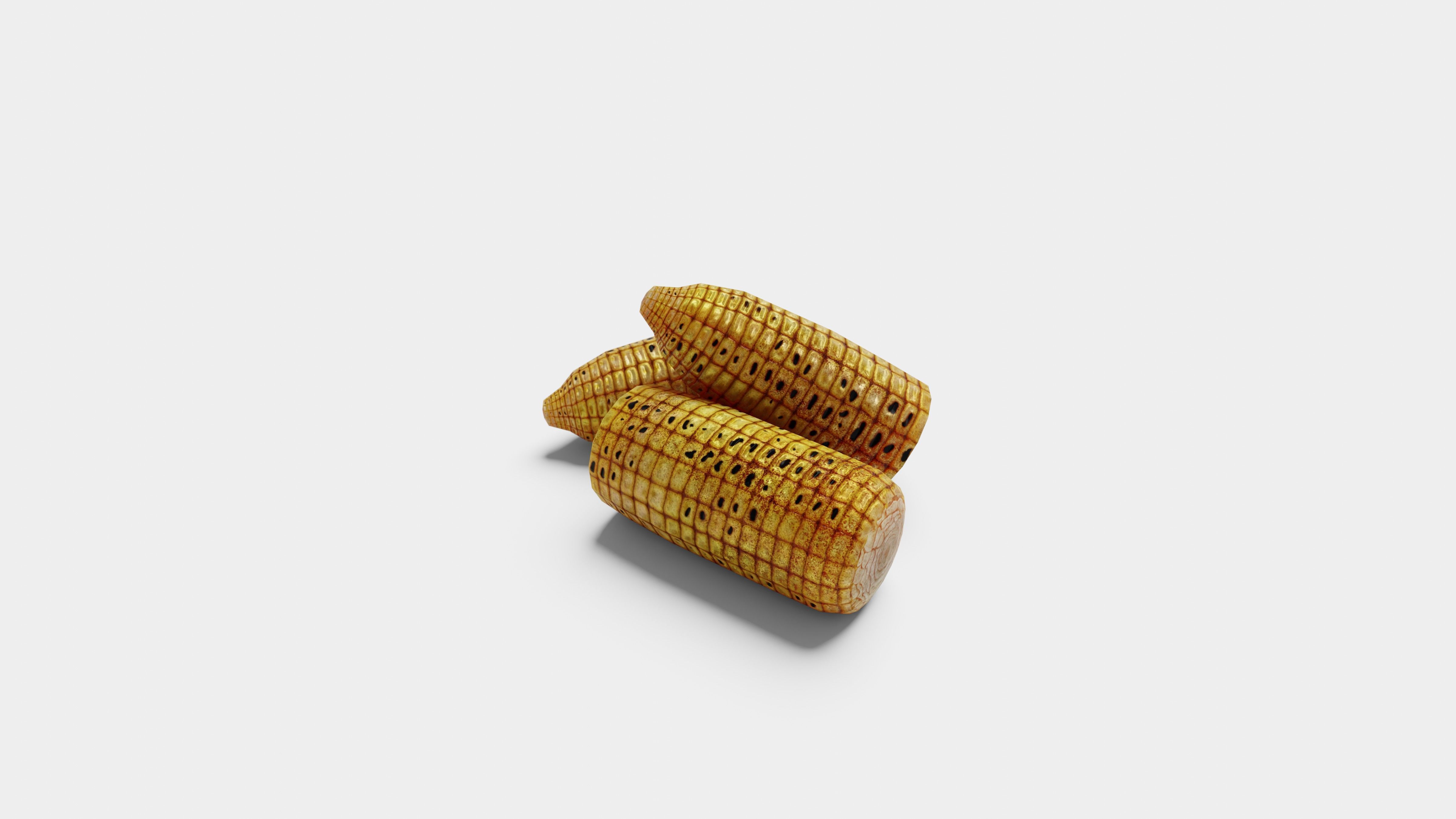 Grilled Corn - Game Ready Low Poly VR AR Games Low-poly 3D model_6