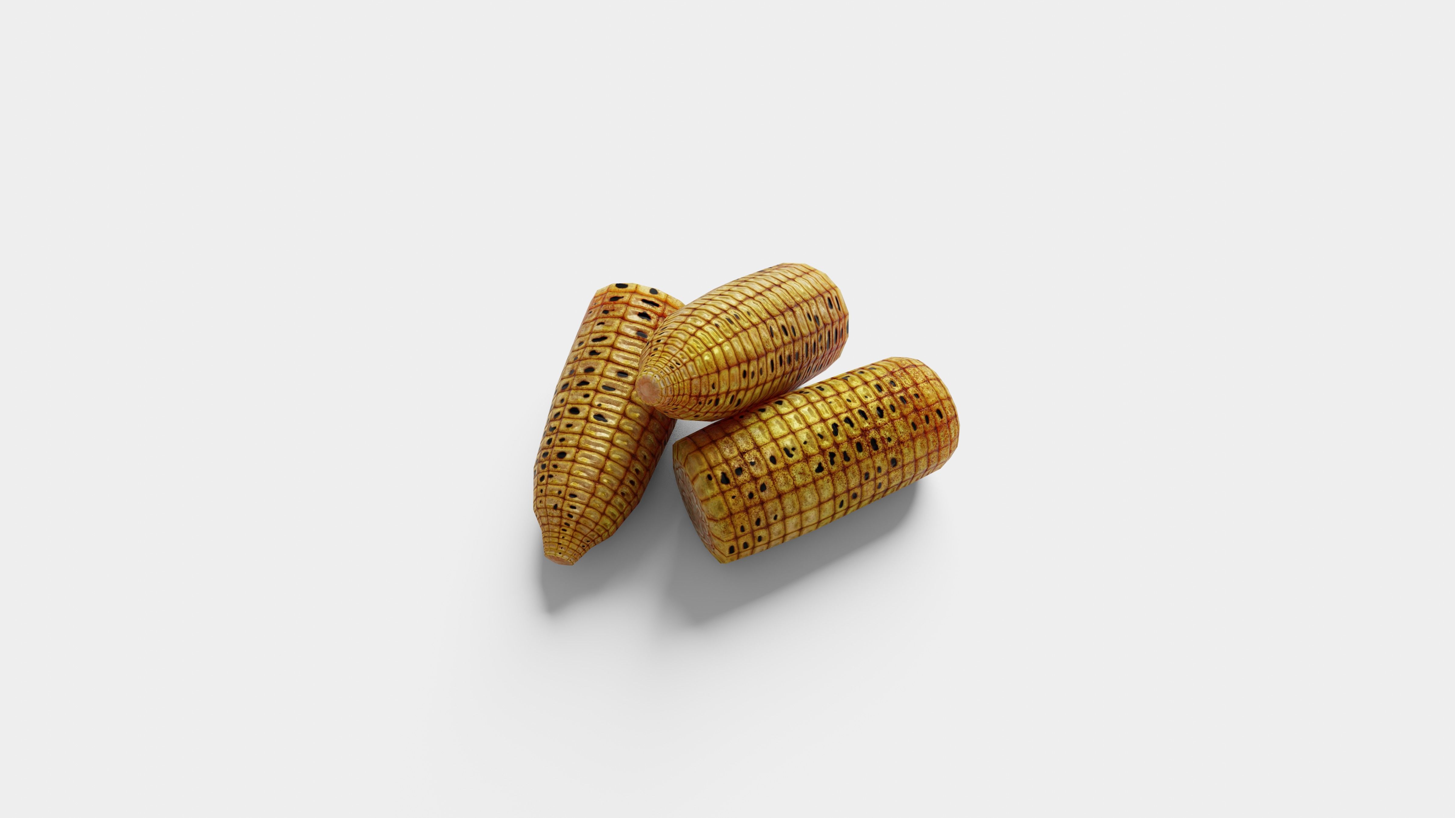 Grilled Corn - Game Ready Low Poly VR AR Games Low-poly 3D model_7