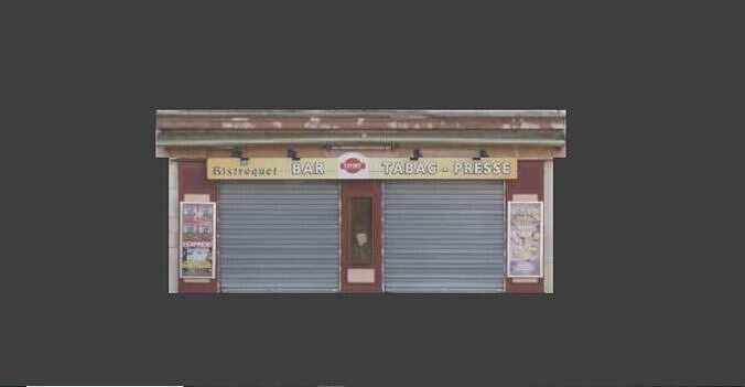 Low-Poly French Storefront 3D Model 3D model