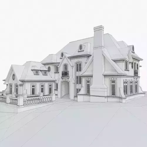 Luxury Mansion House Low-poly 3D model