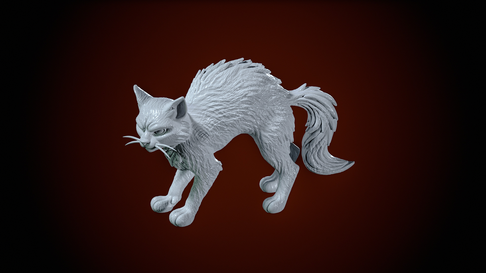 FUZZY CAT - Cat statue - 3D print 3D print model_1