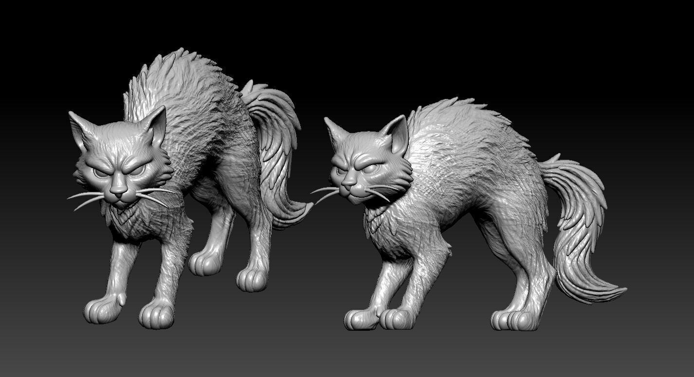 FUZZY CAT - Cat statue - 3D print 3D print model_2