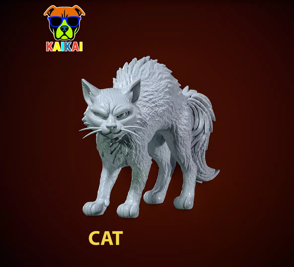 FUZZY CAT - Cat statue - 3D print 3D print model_0