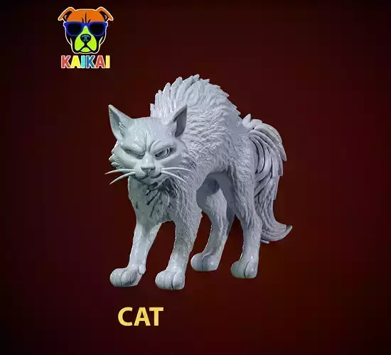 FUZZY CAT - Cat statue - 3D print 3D print model