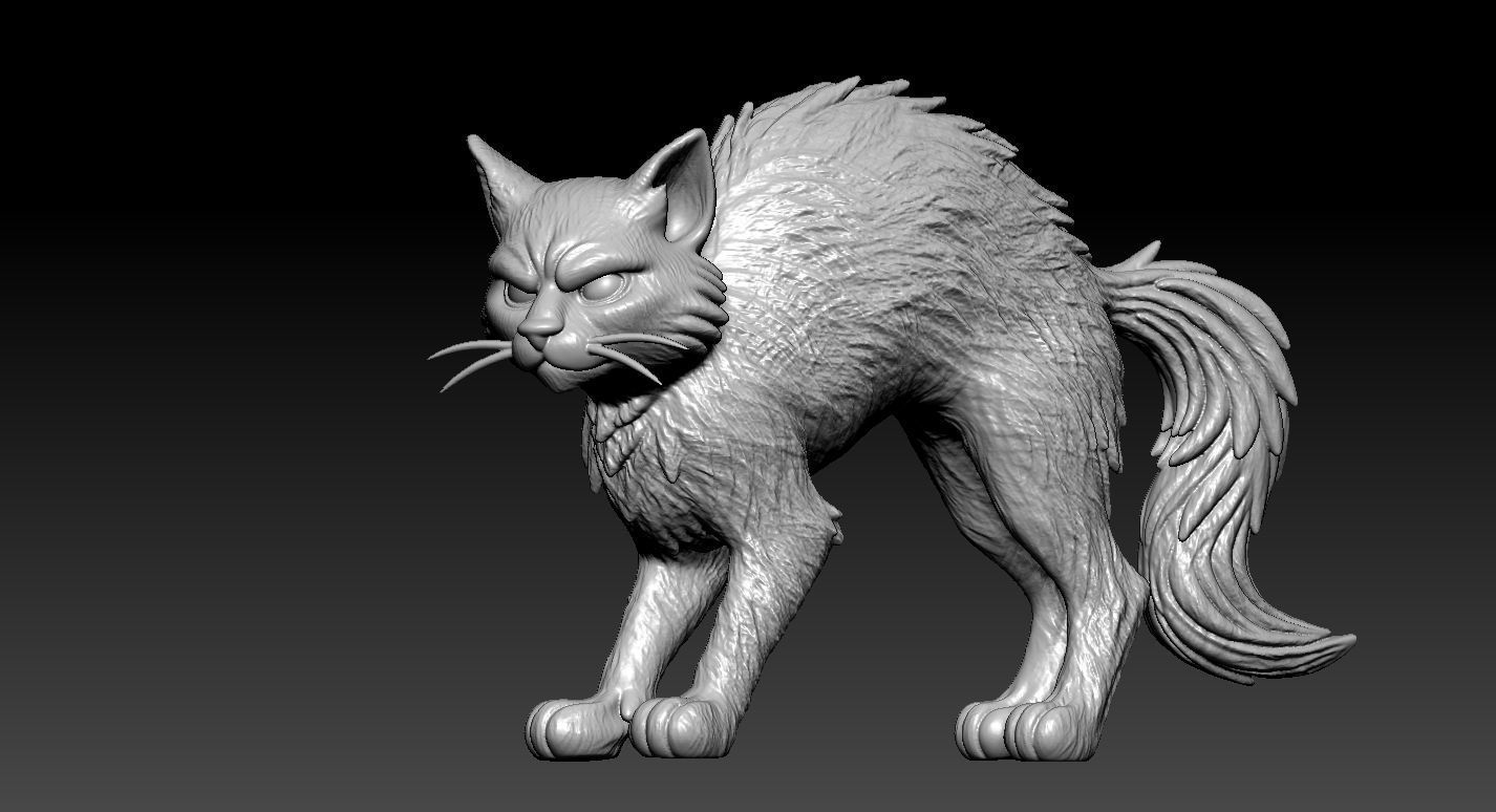 FUZZY CAT - Cat statue - 3D print 3D print model_3