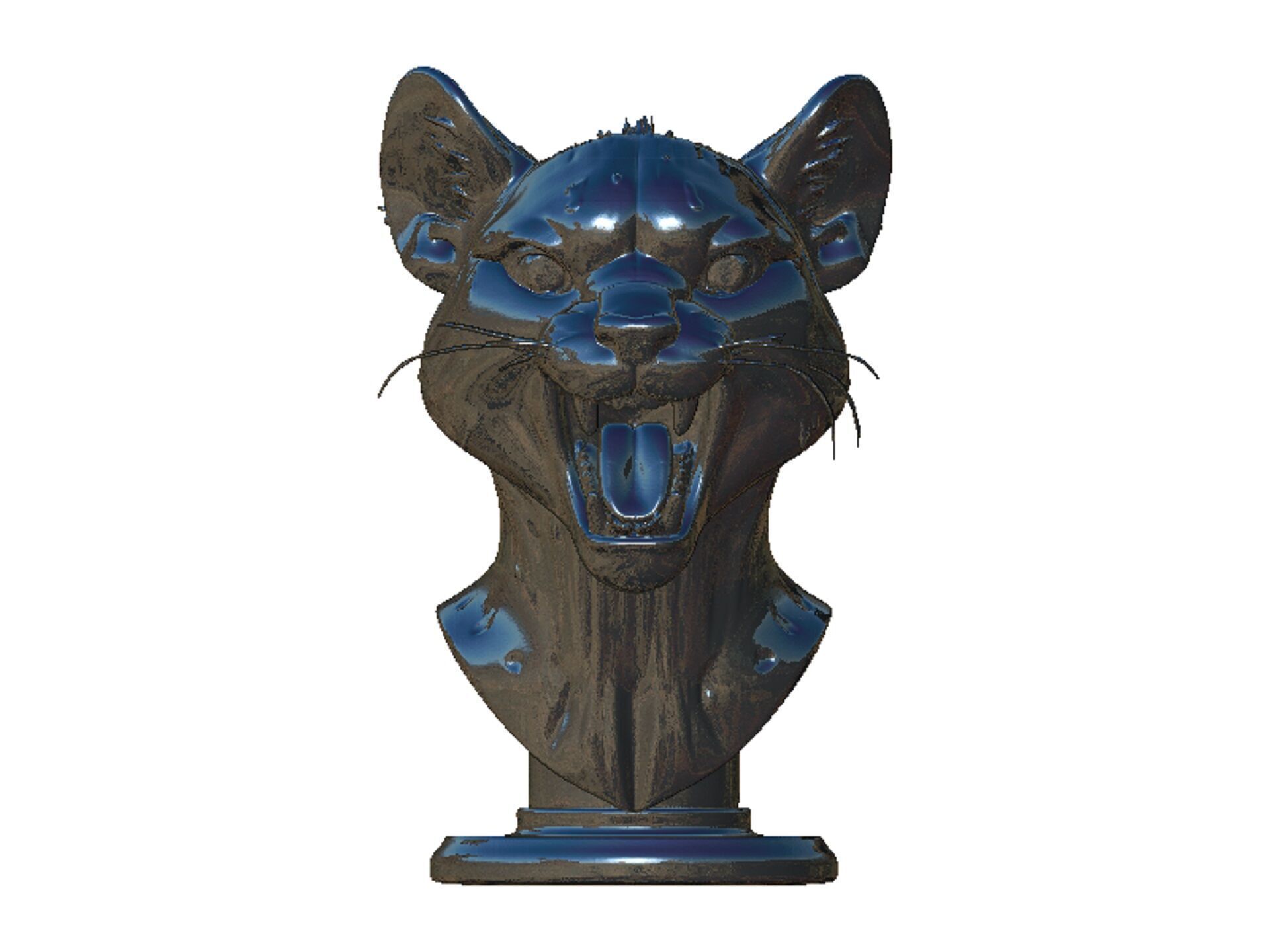 cheetah head bust 3D print model_8