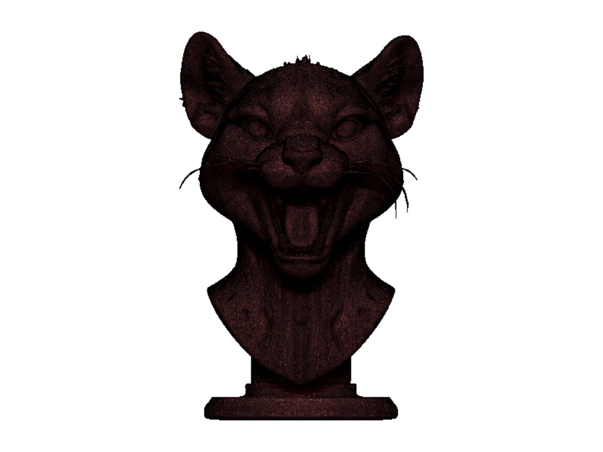 cheetah head bust 3D print model_13