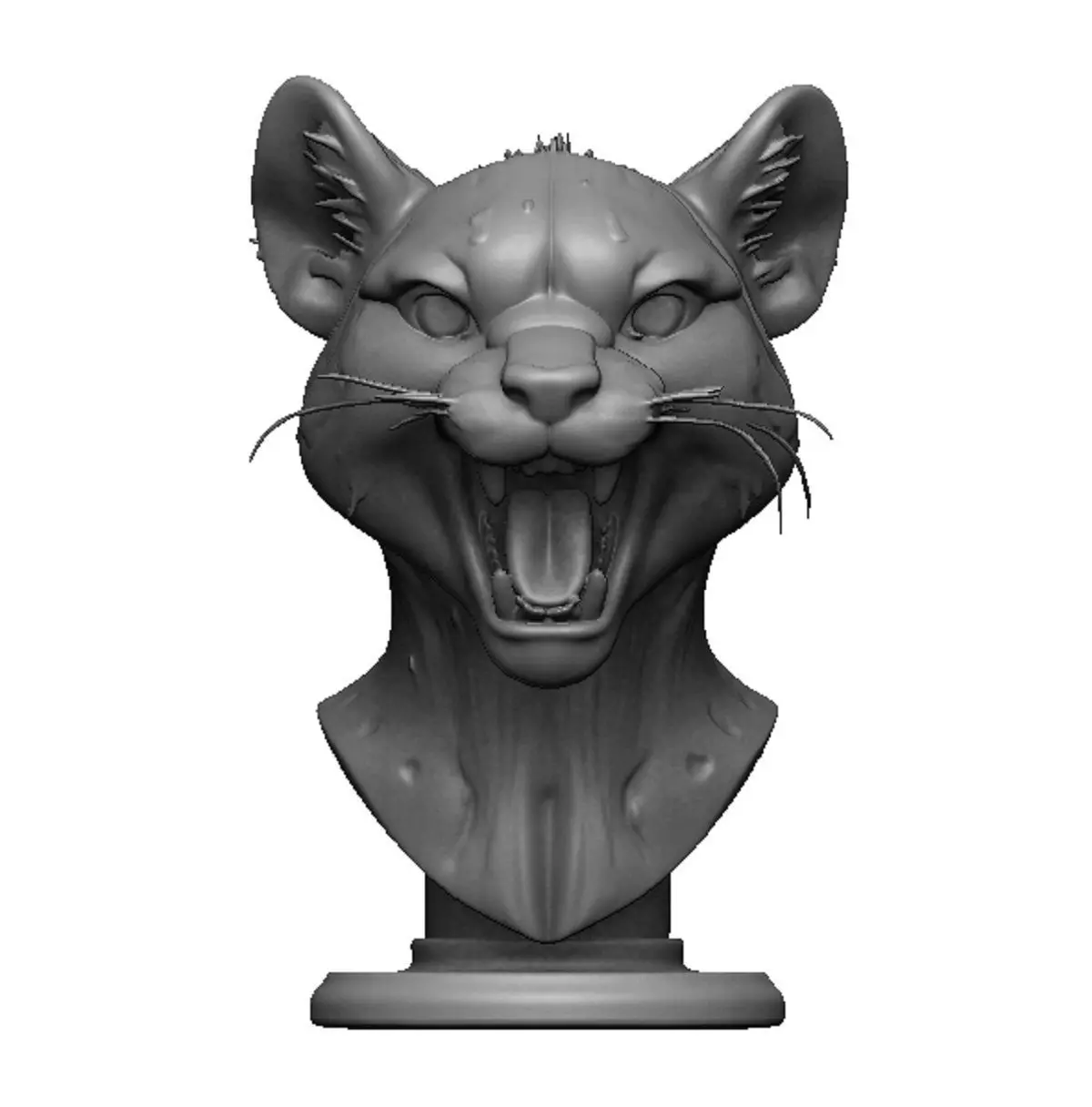 cheetah head bust 3D print model_0