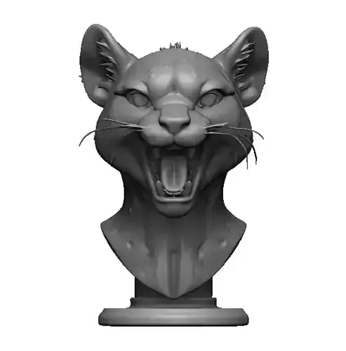 cheetah head bust 3D print model