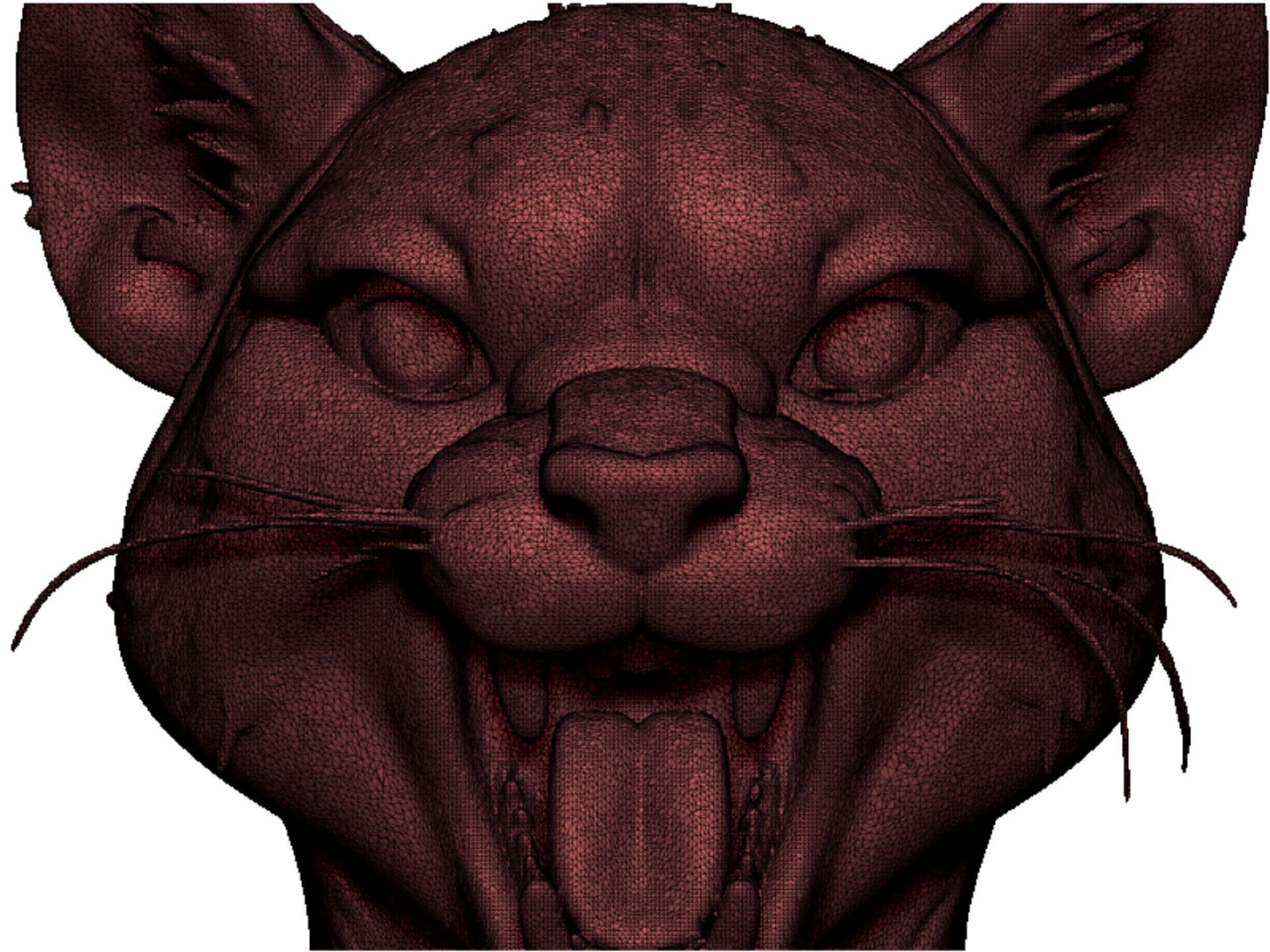 cheetah head bust 3D print model_12