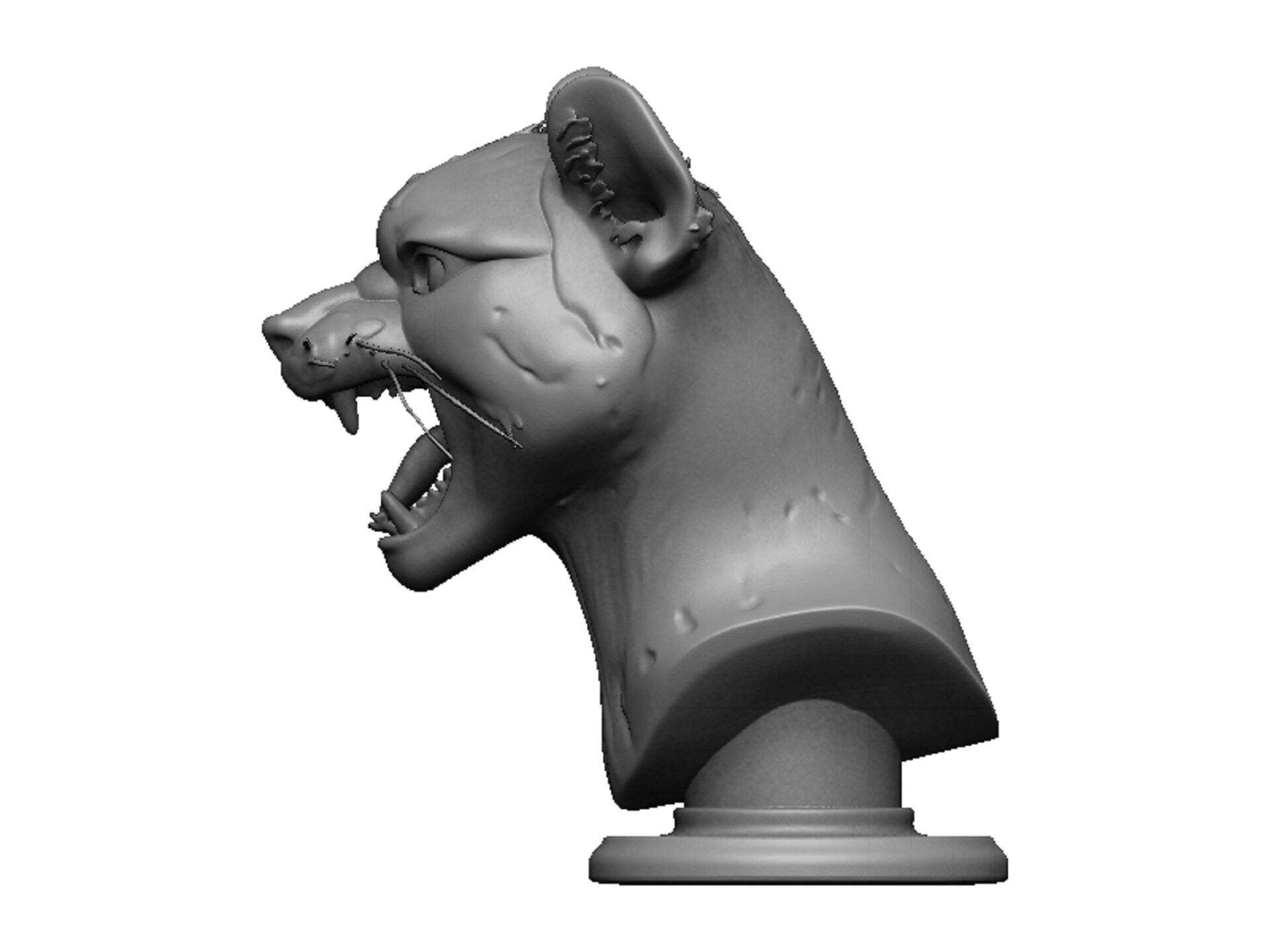 cheetah head bust 3D print model_6