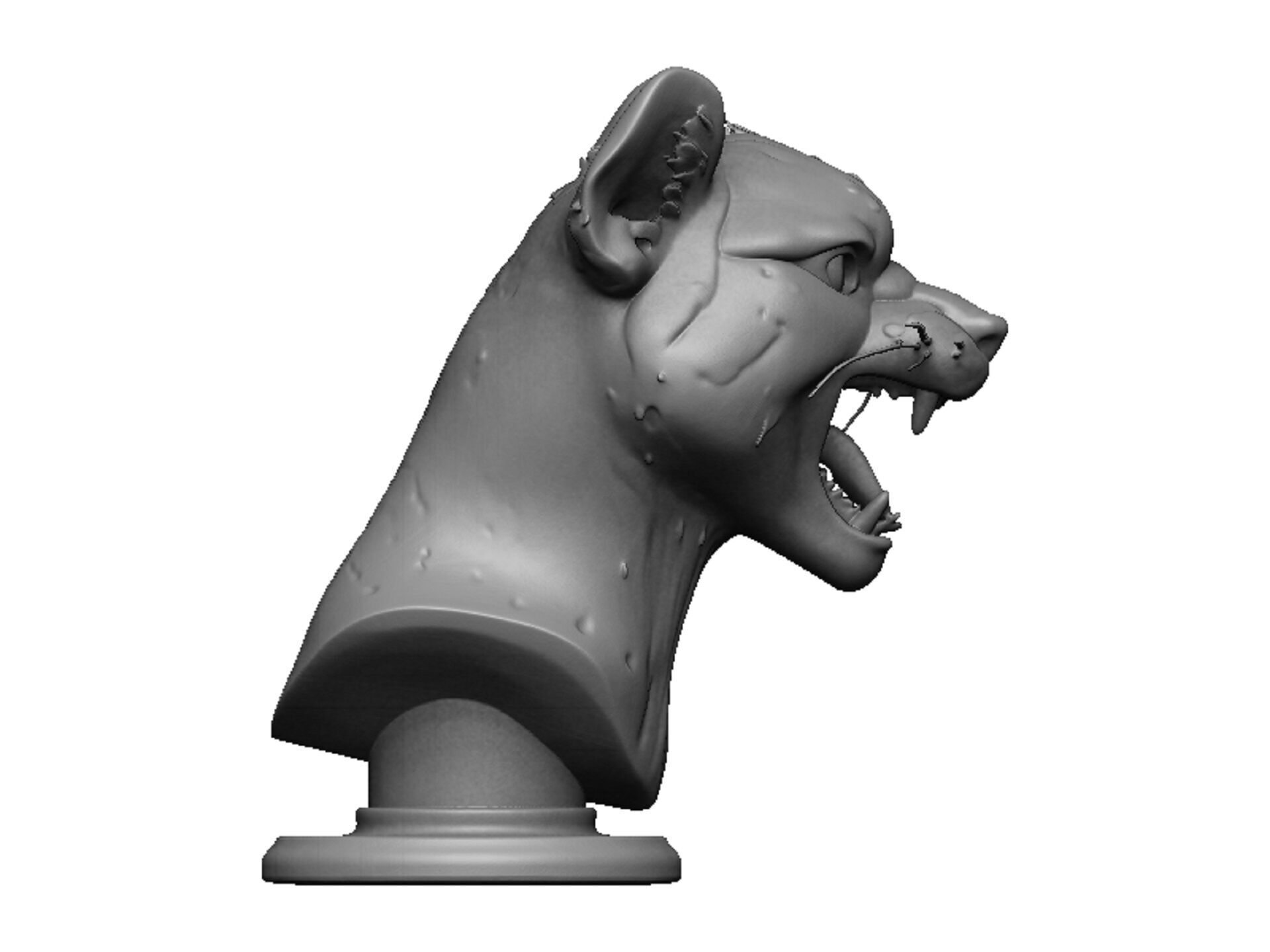 cheetah head bust 3D print model_2