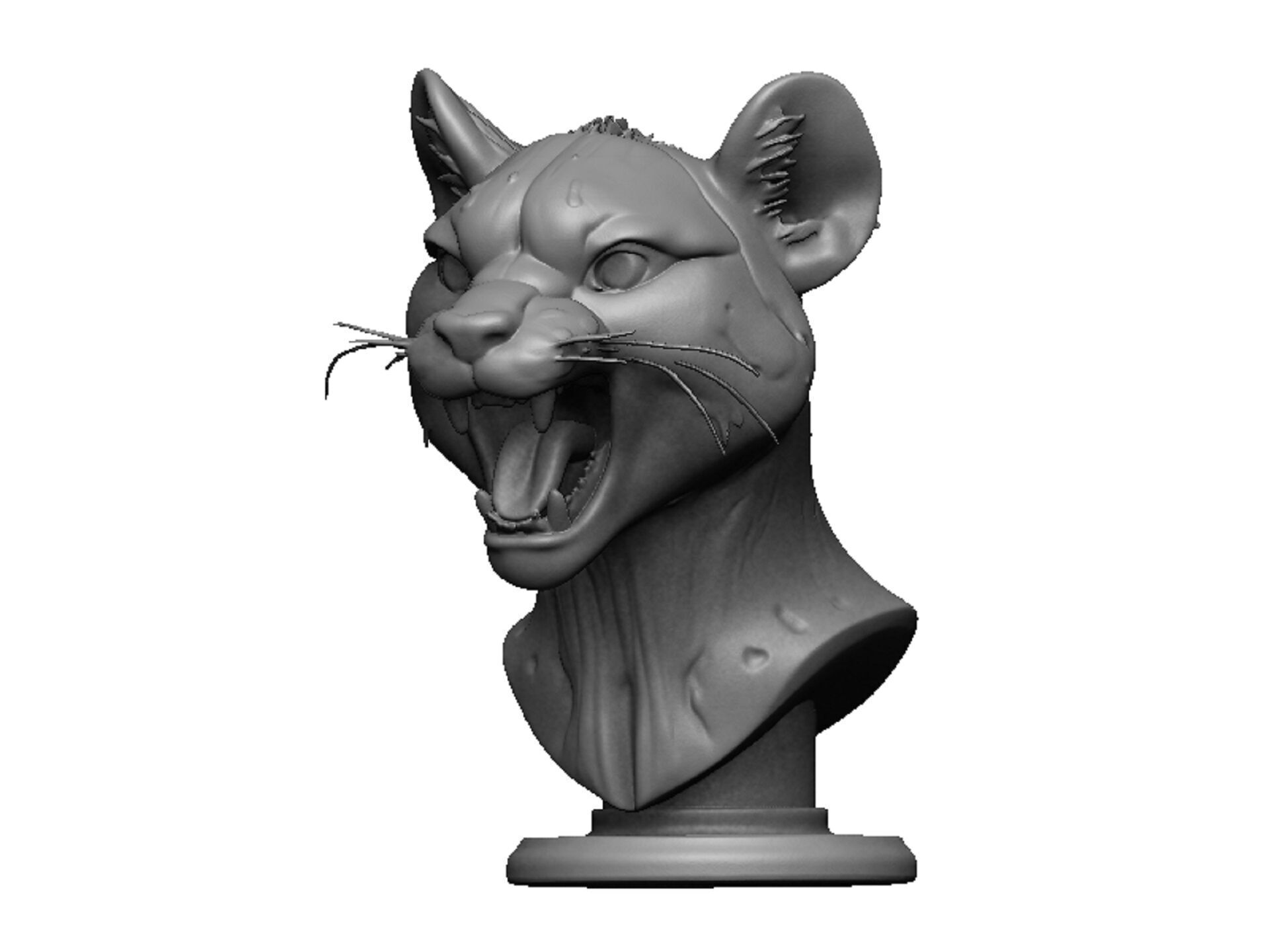 cheetah head bust 3D print model_7
