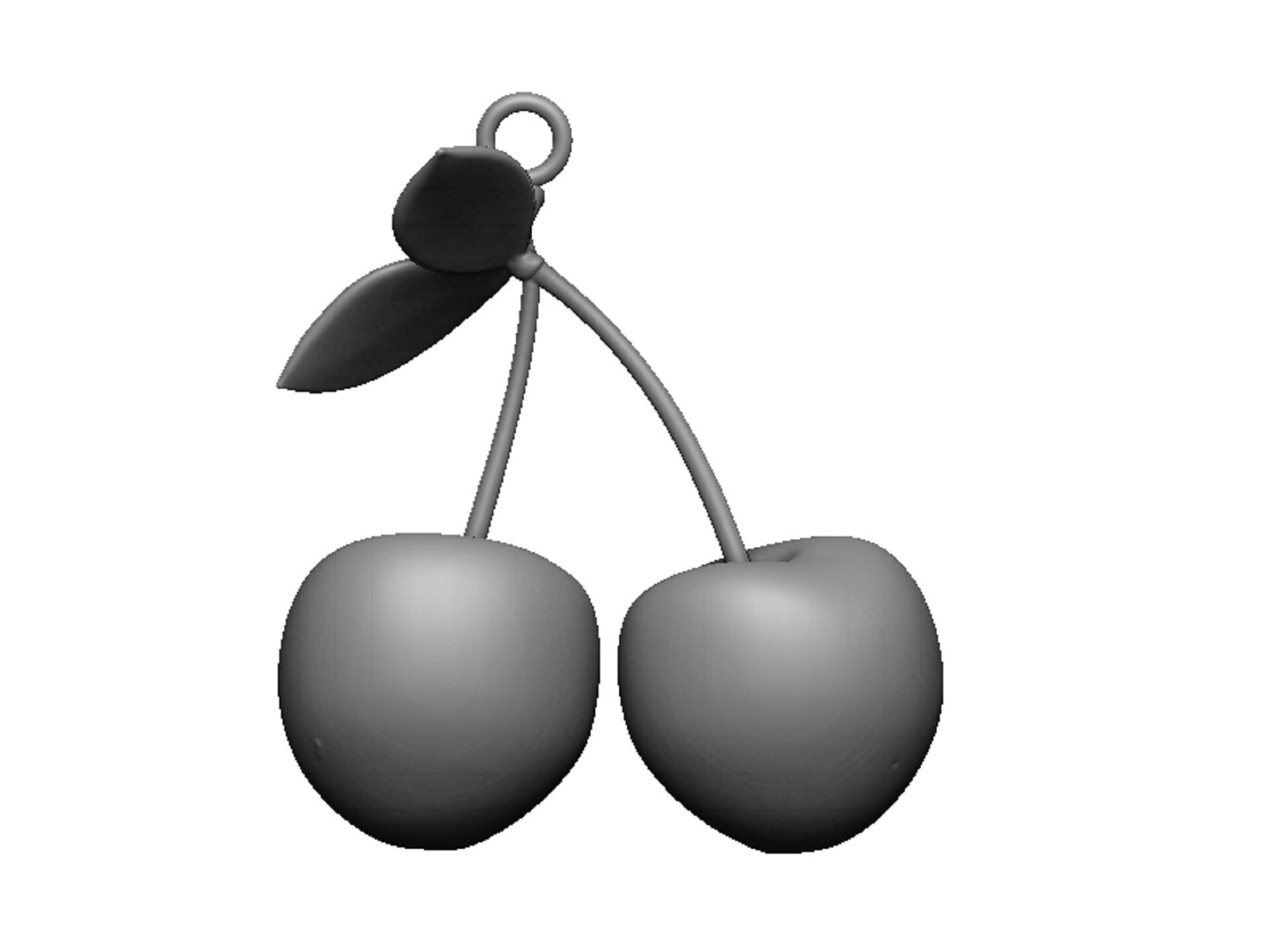 cherry pendant 3D print model_4