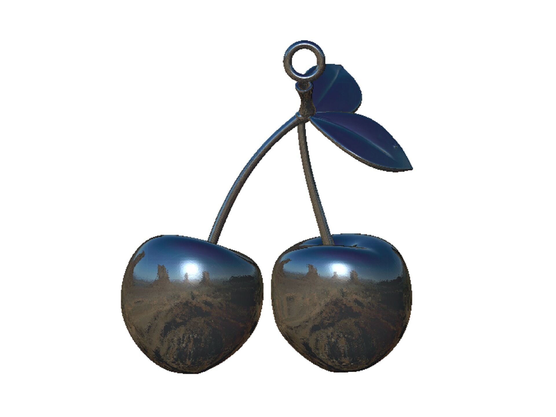 cherry pendant 3D print model_7