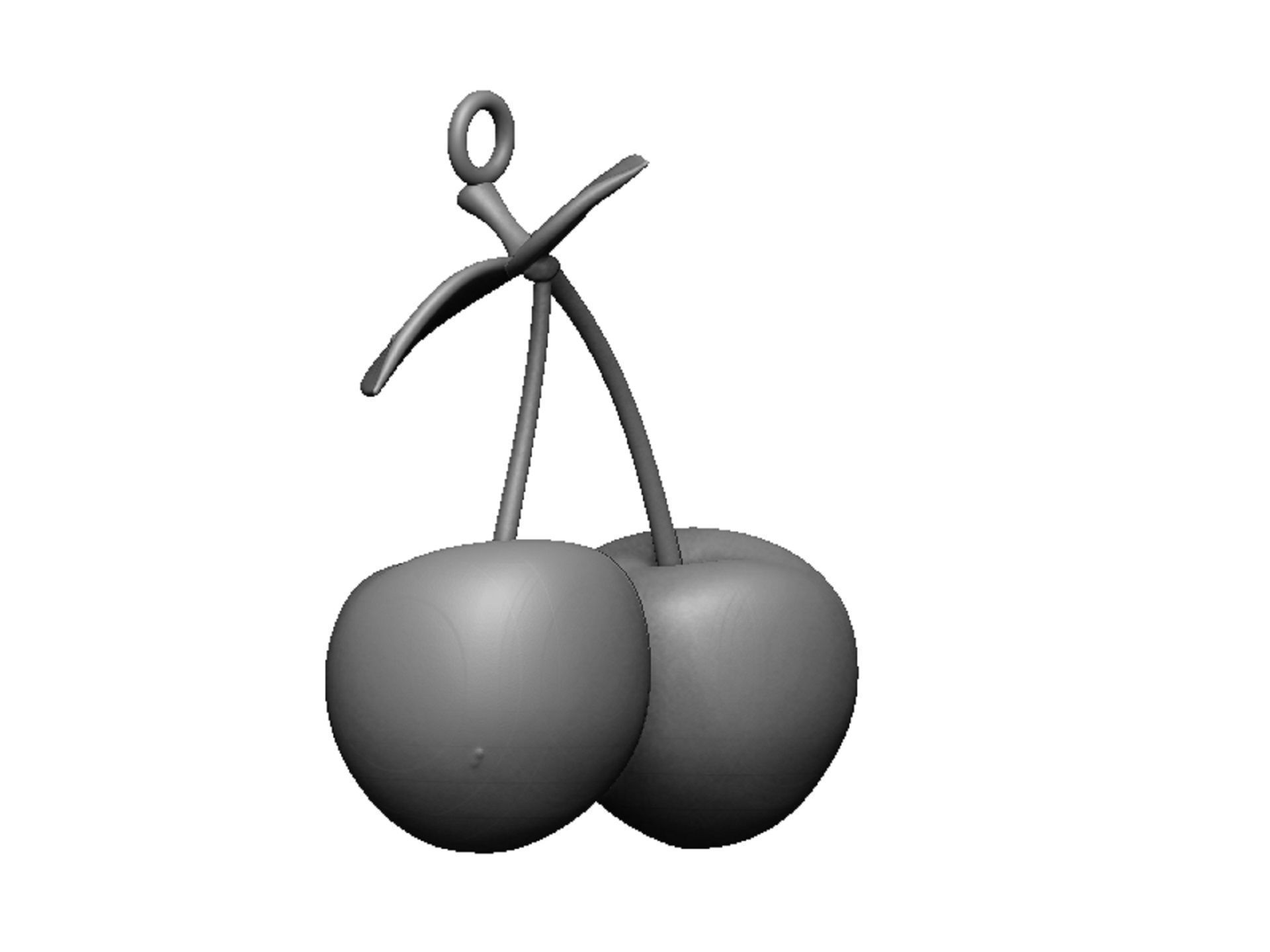 cherry pendant 3D print model_5
