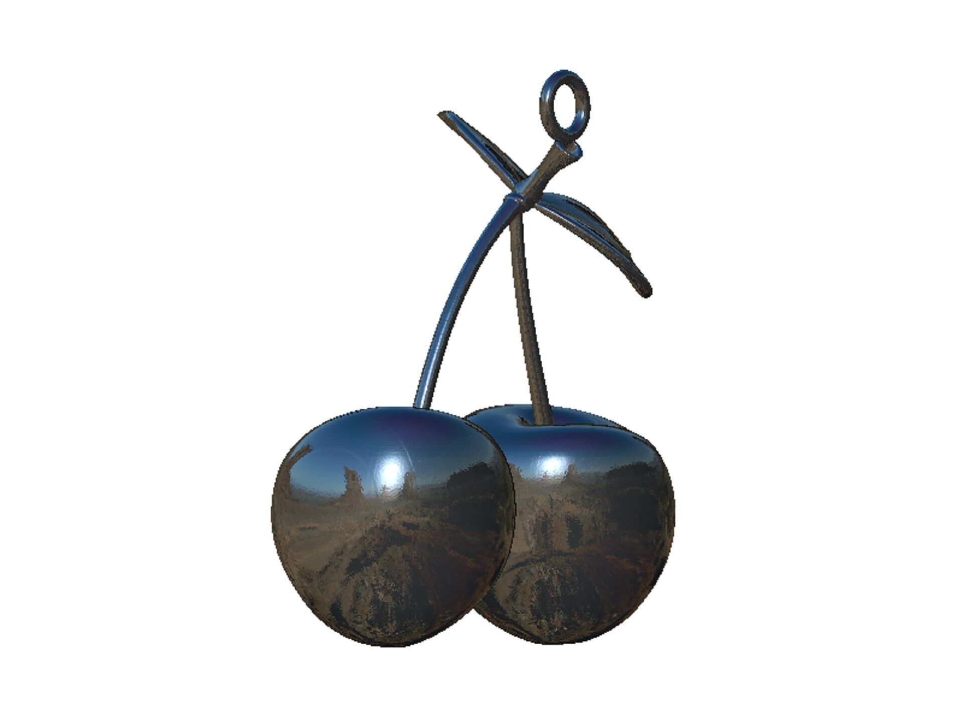 cherry pendant 3D print model_8