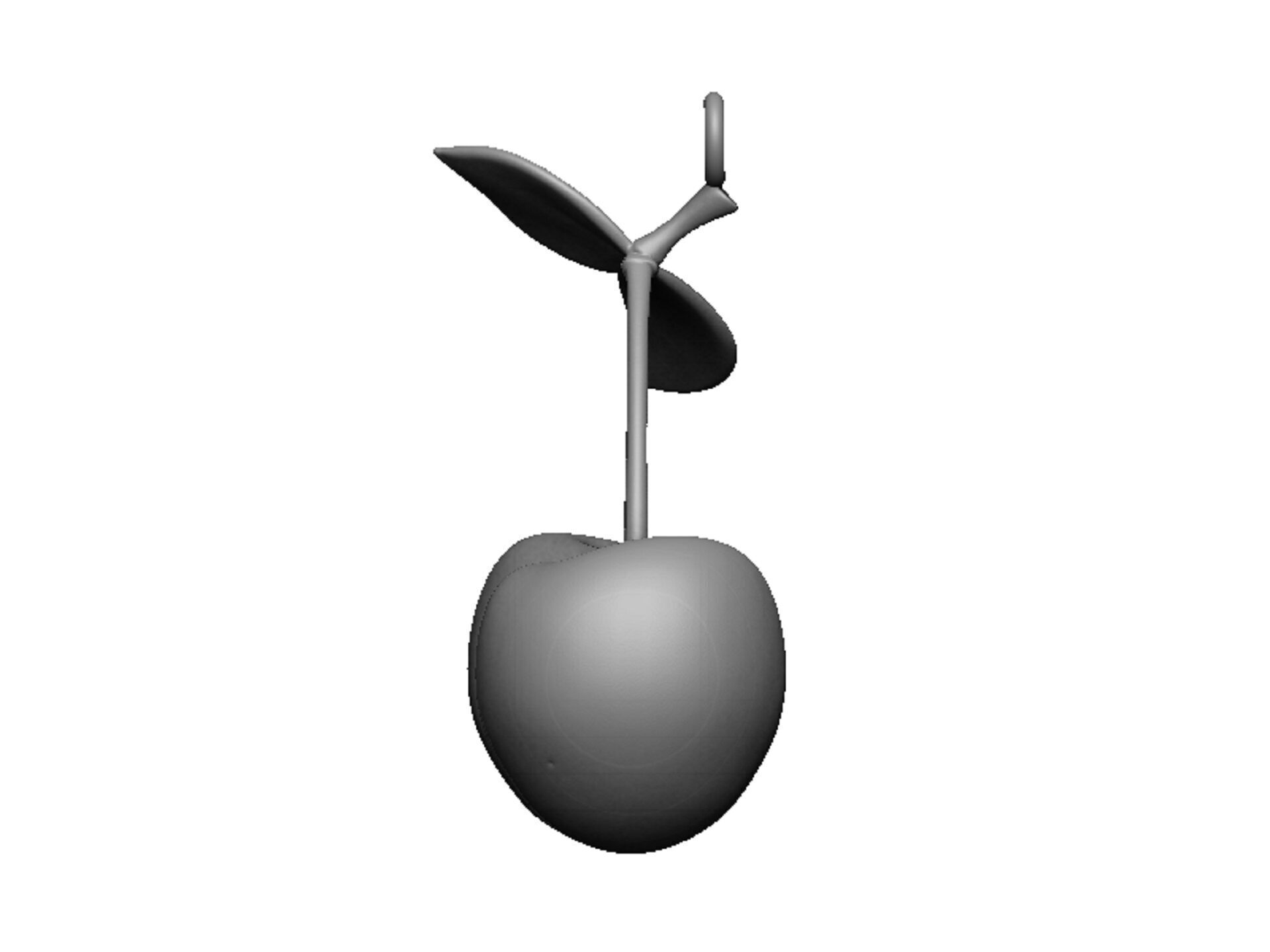 cherry pendant 3D print model_2
