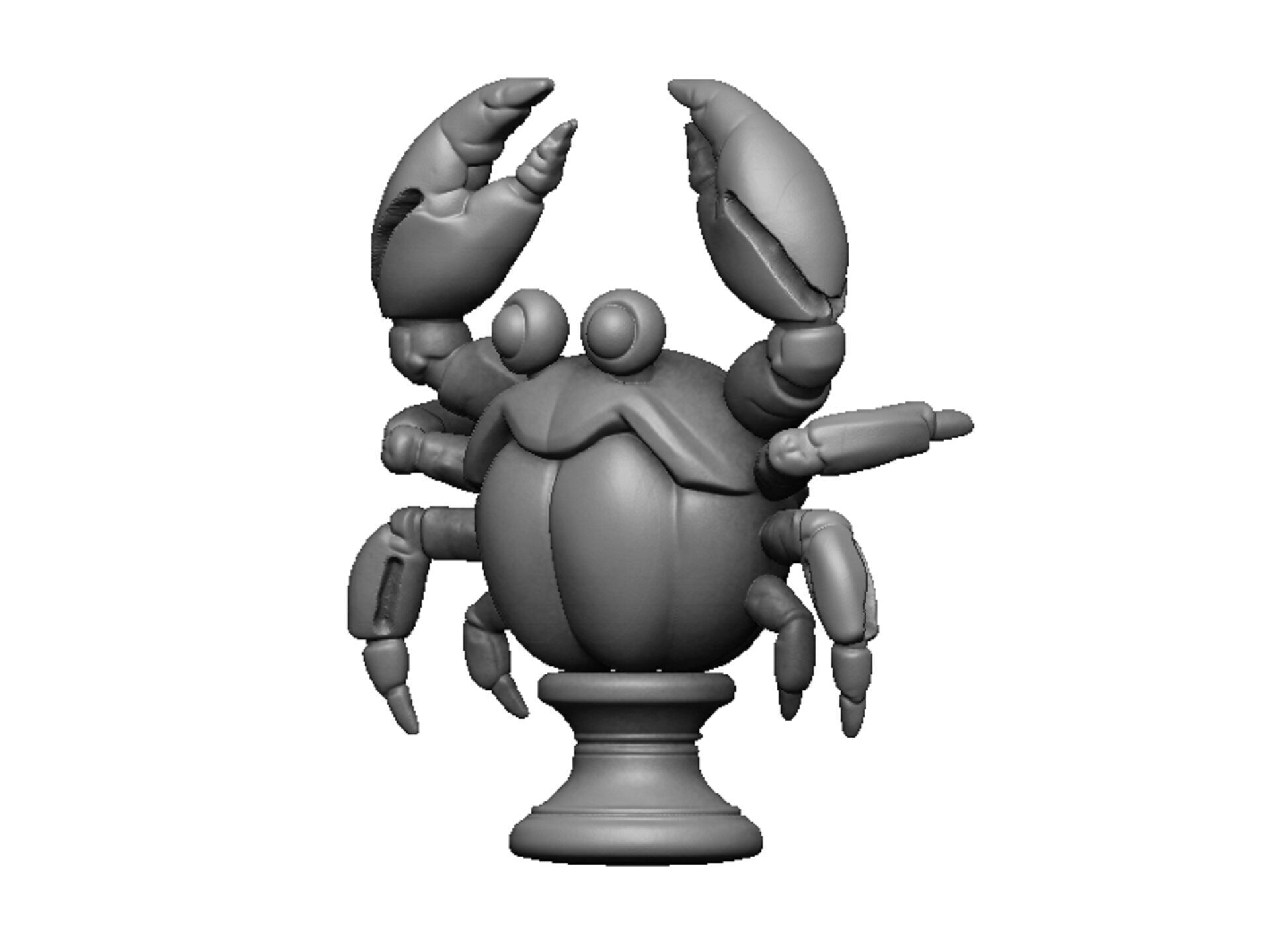 crab bust 3D print model_7