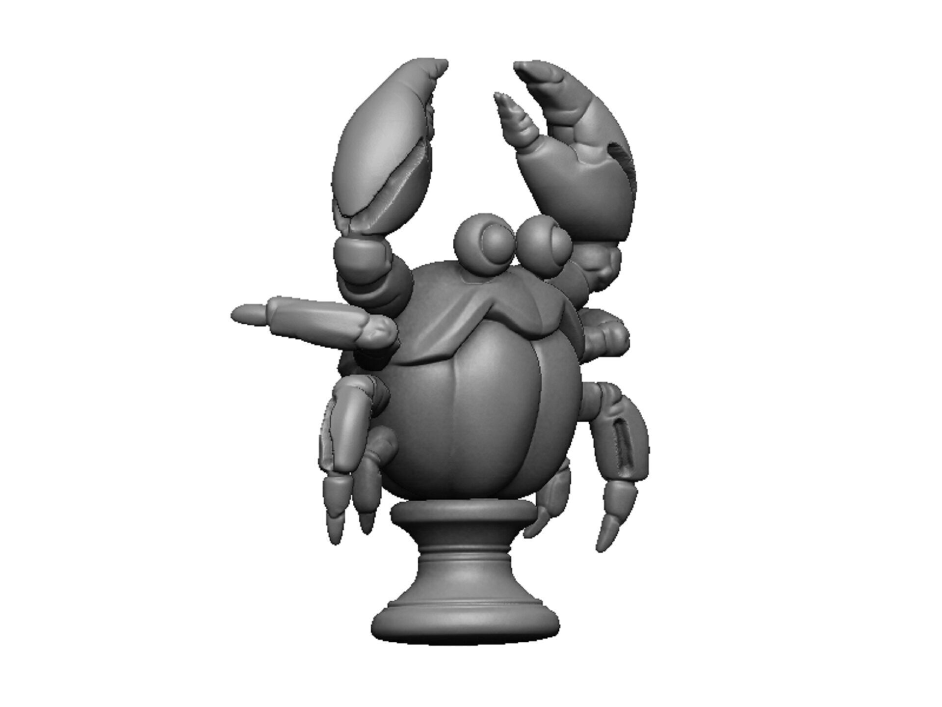 crab bust 3D print model_1