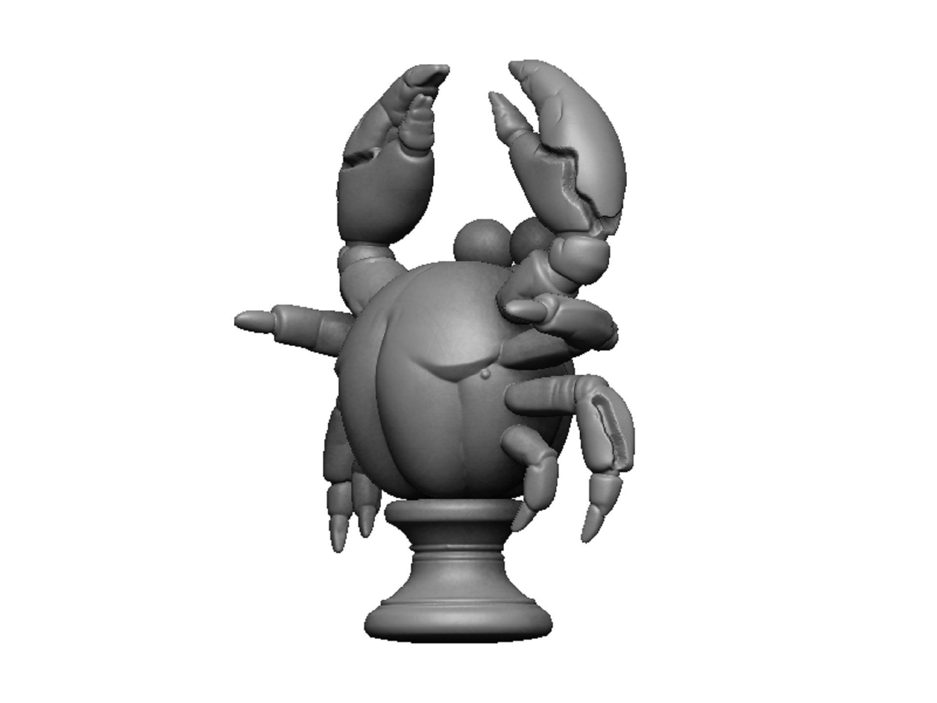 crab bust 3D print model_3