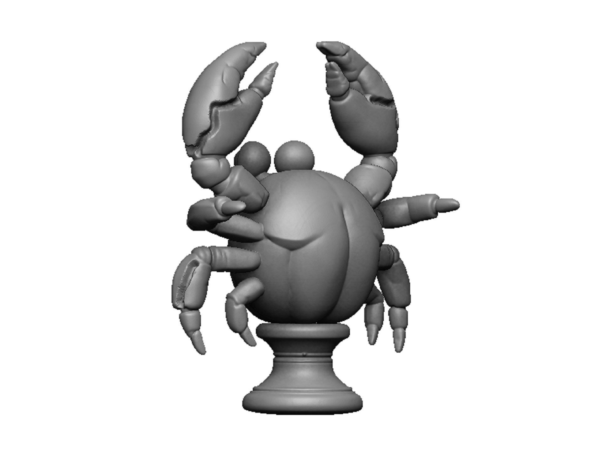 crab bust 3D print model_5