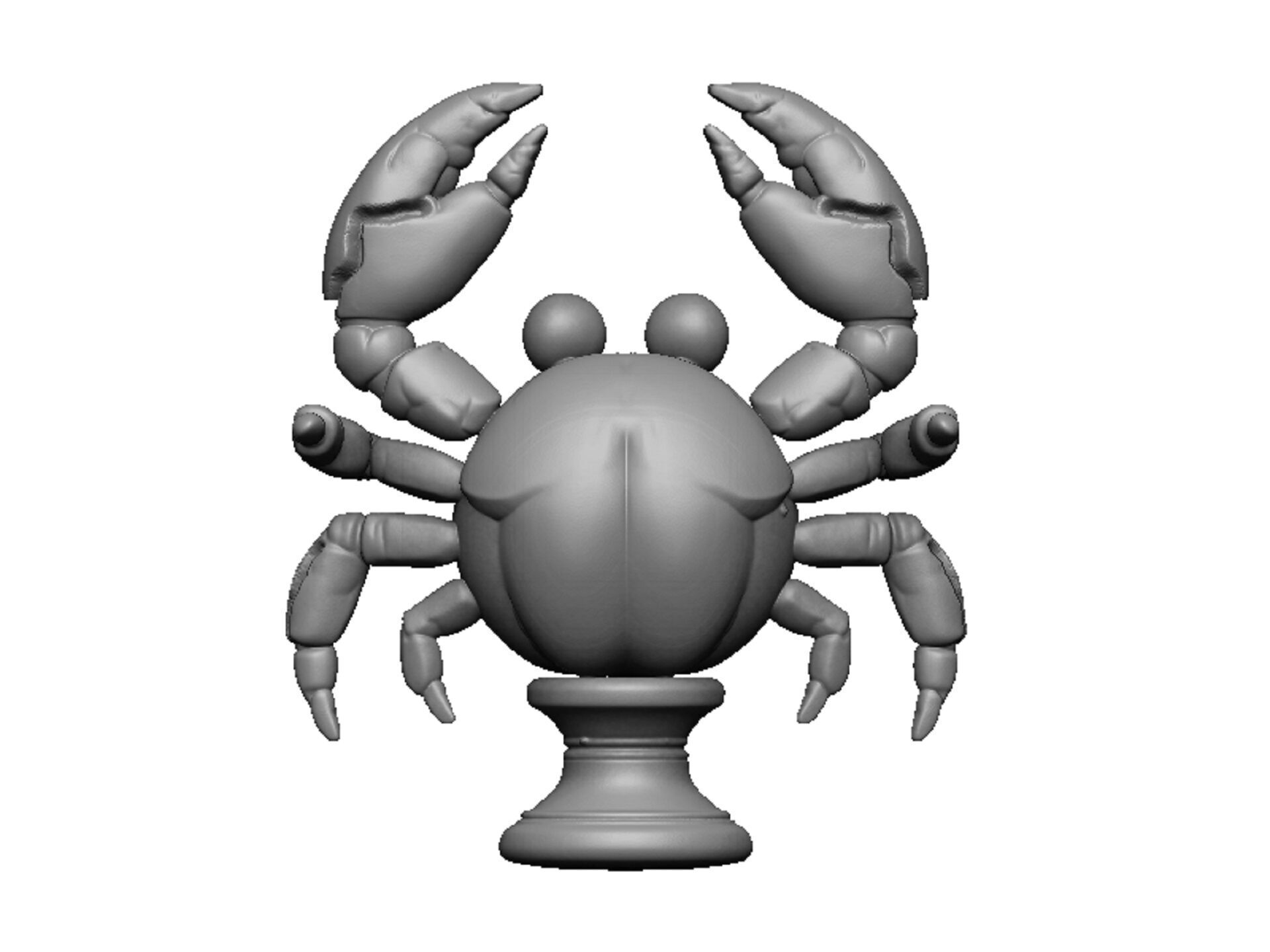 crab bust 3D print model_4