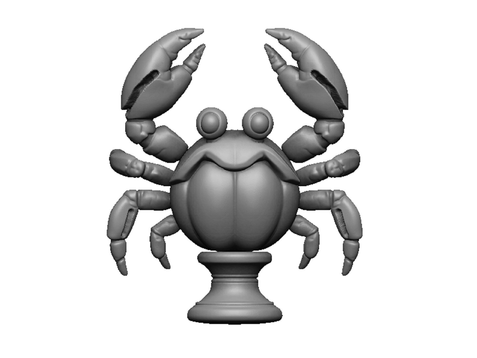 crab bust 3D print model_8