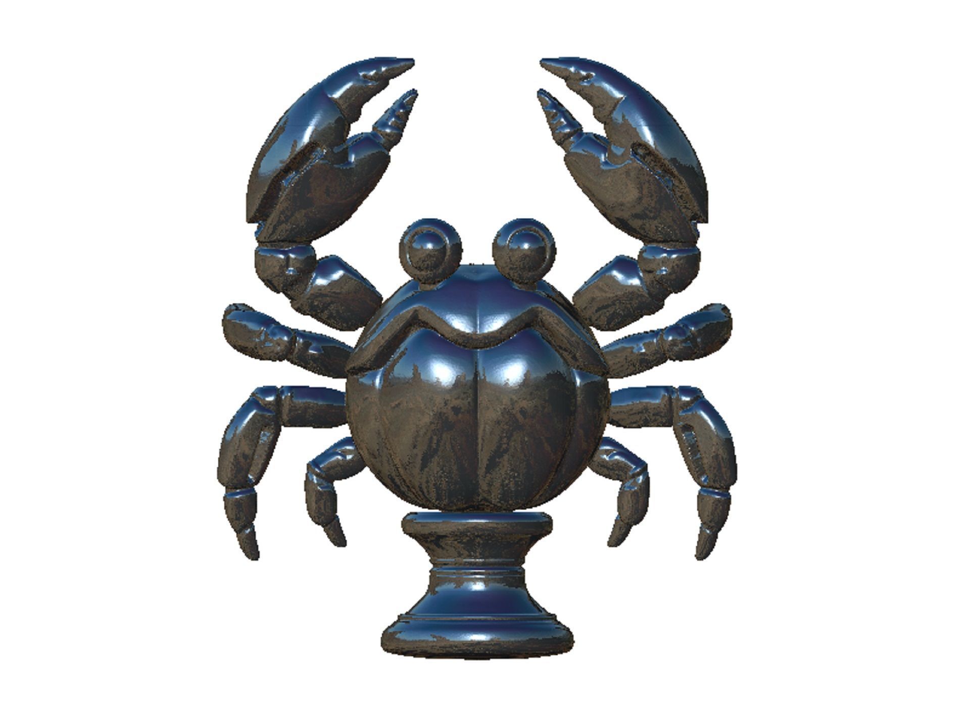 crab bust 3D print model_9