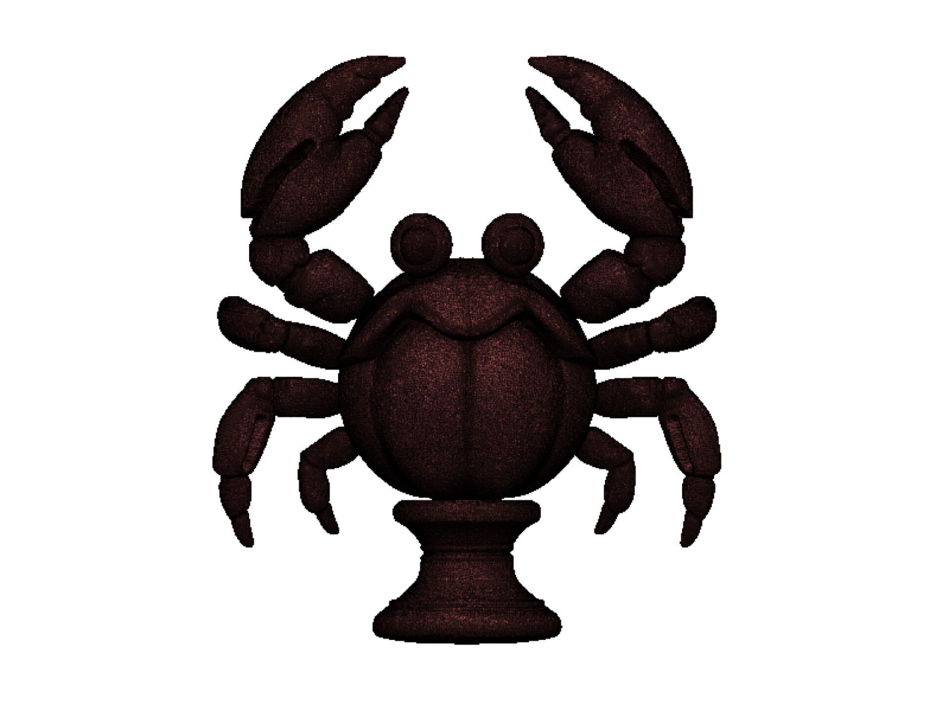 crab bust 3D print model_12