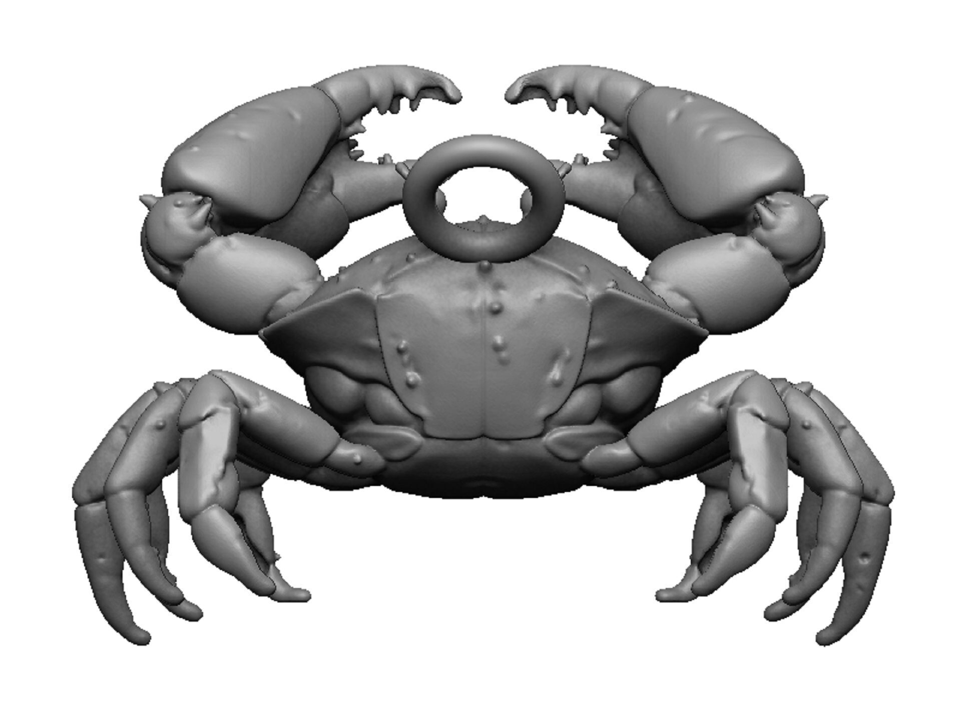 crab pendant 3D print model_3