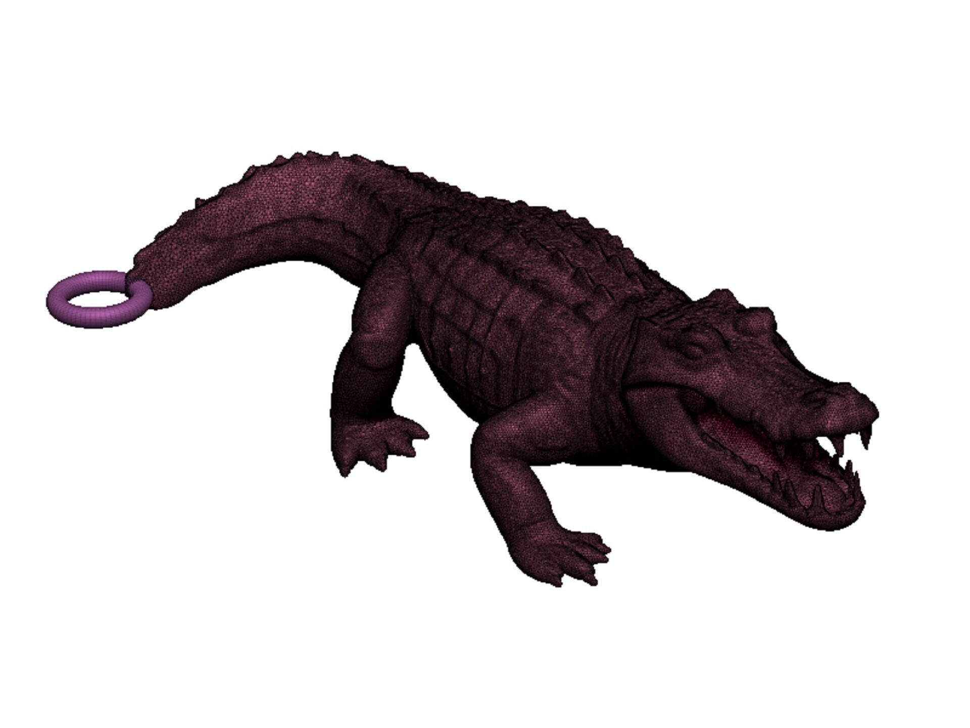 crocodile pendant 3D print model_12