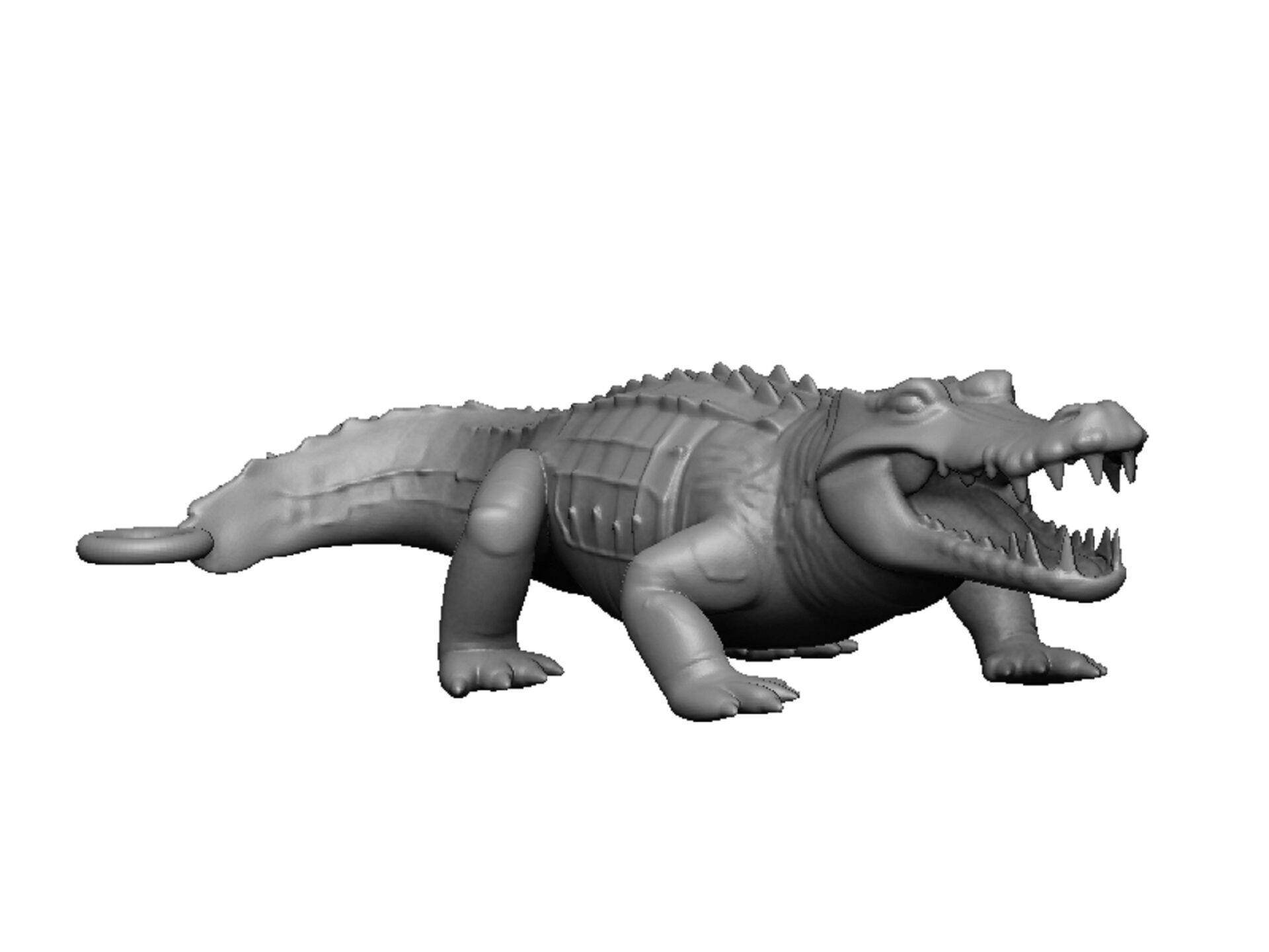 crocodile pendant 3D print model_6