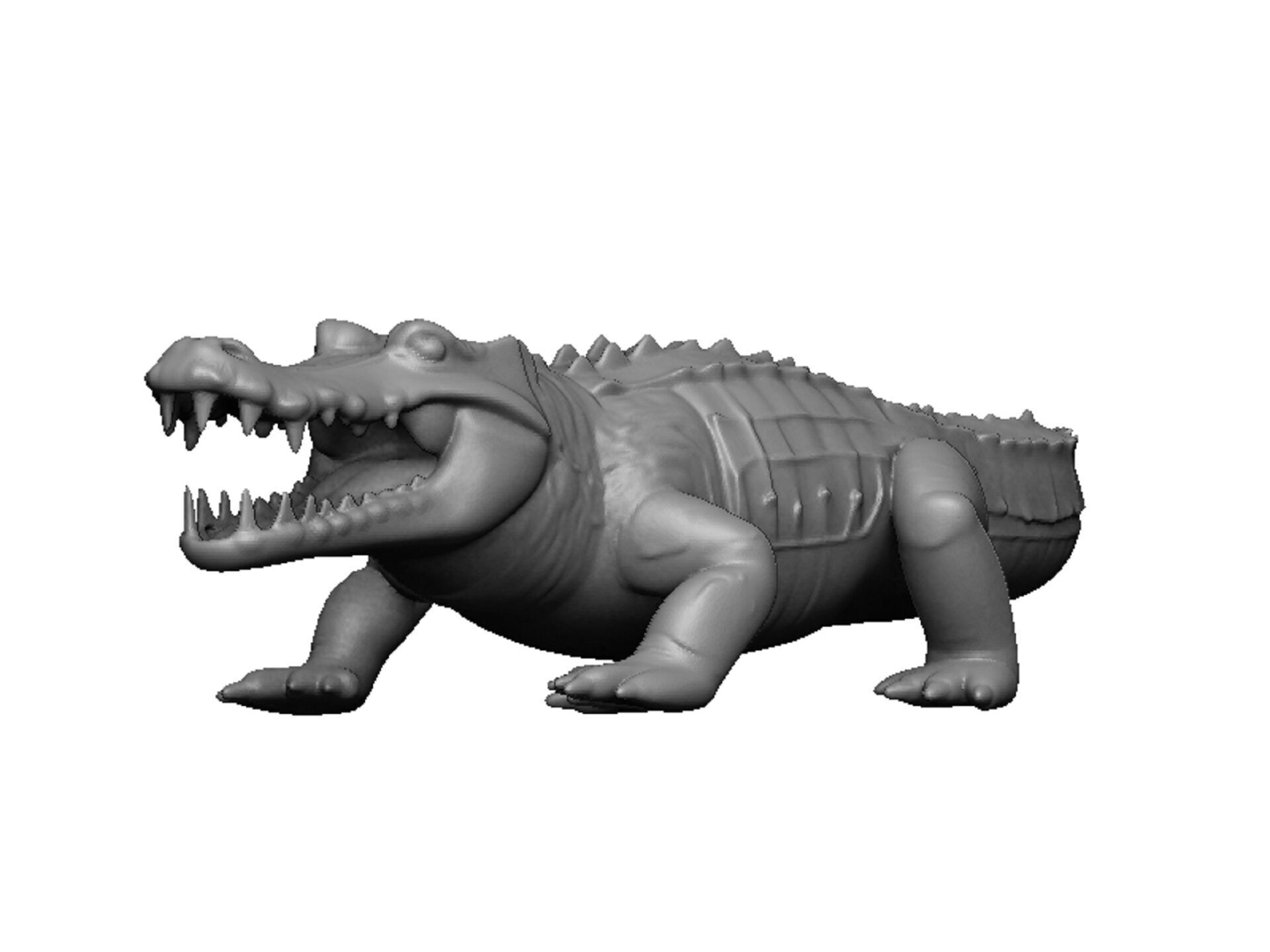 crocodile pendant 3D print model_1