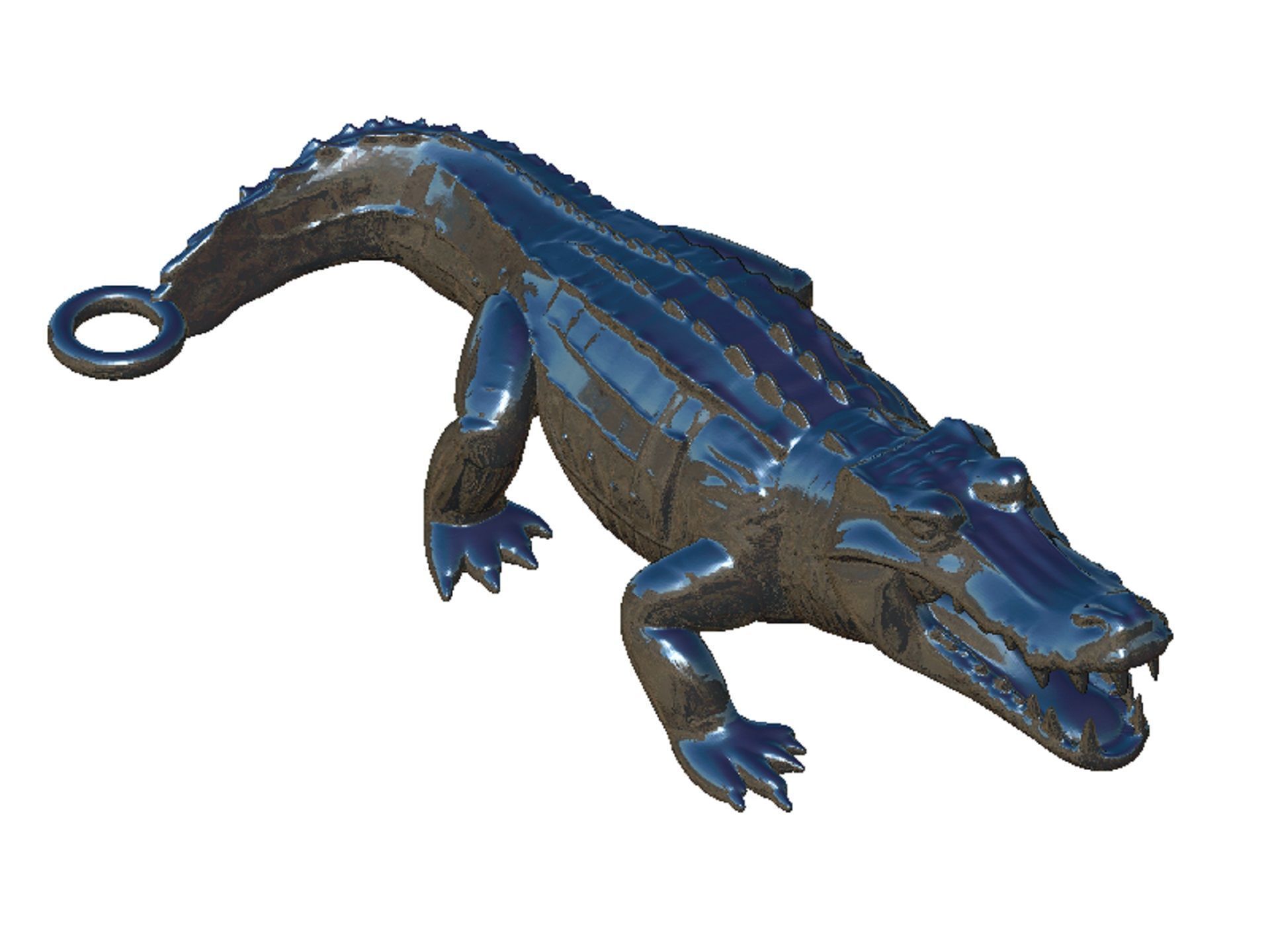 crocodile pendant 3D print model_8