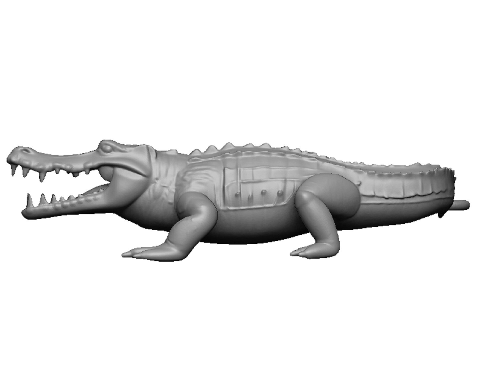 crocodile pendant 3D print model_2