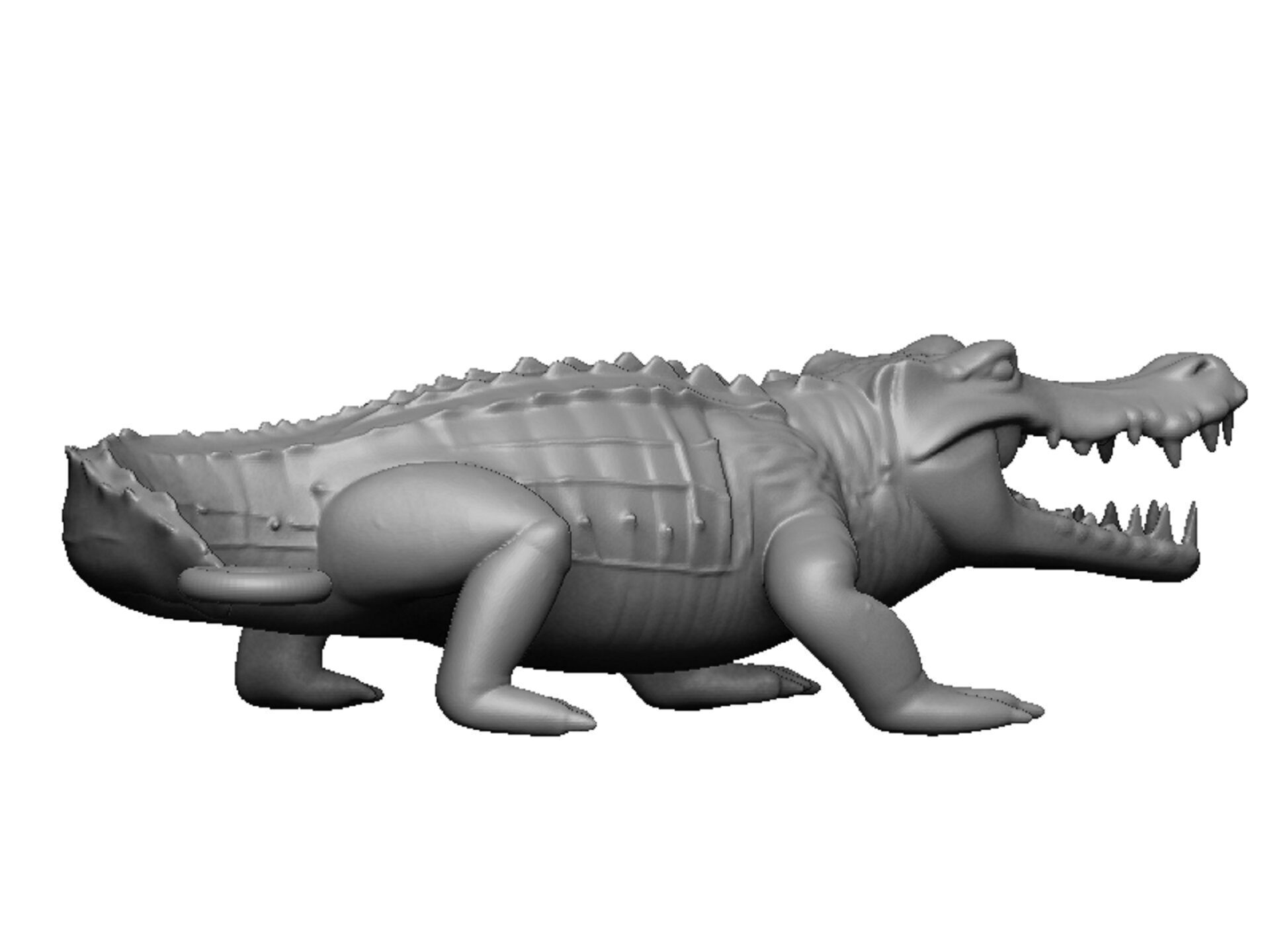 crocodile pendant 3D print model_4
