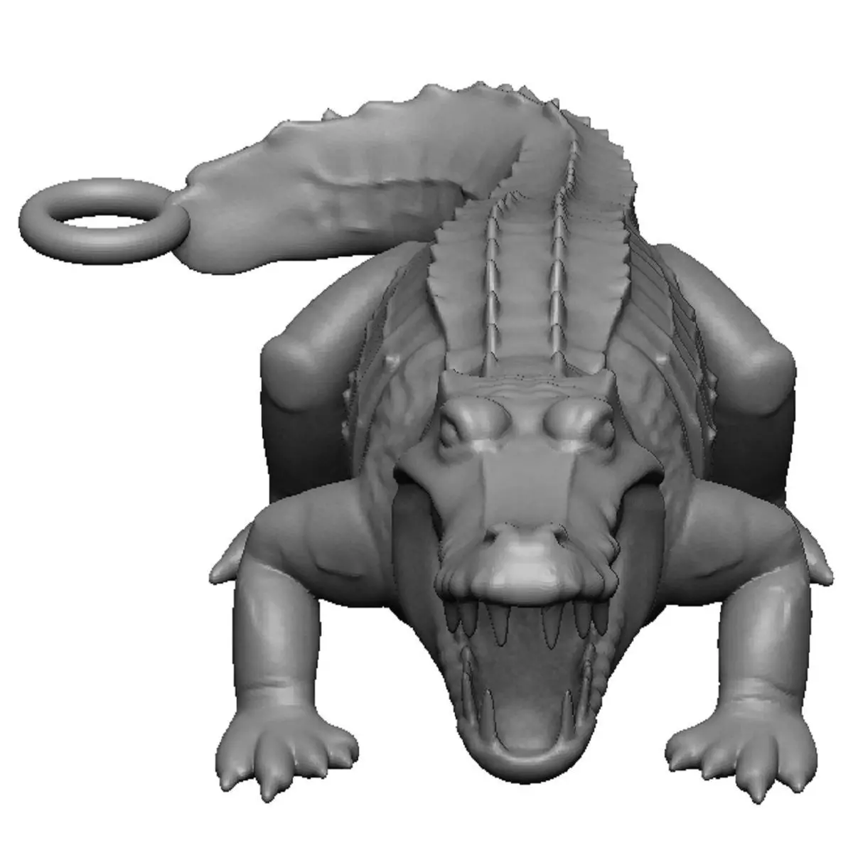crocodile pendant 3D print model_0