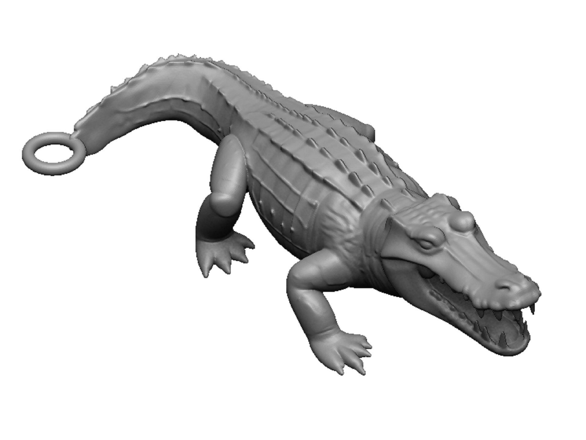 crocodile pendant 3D print model_7