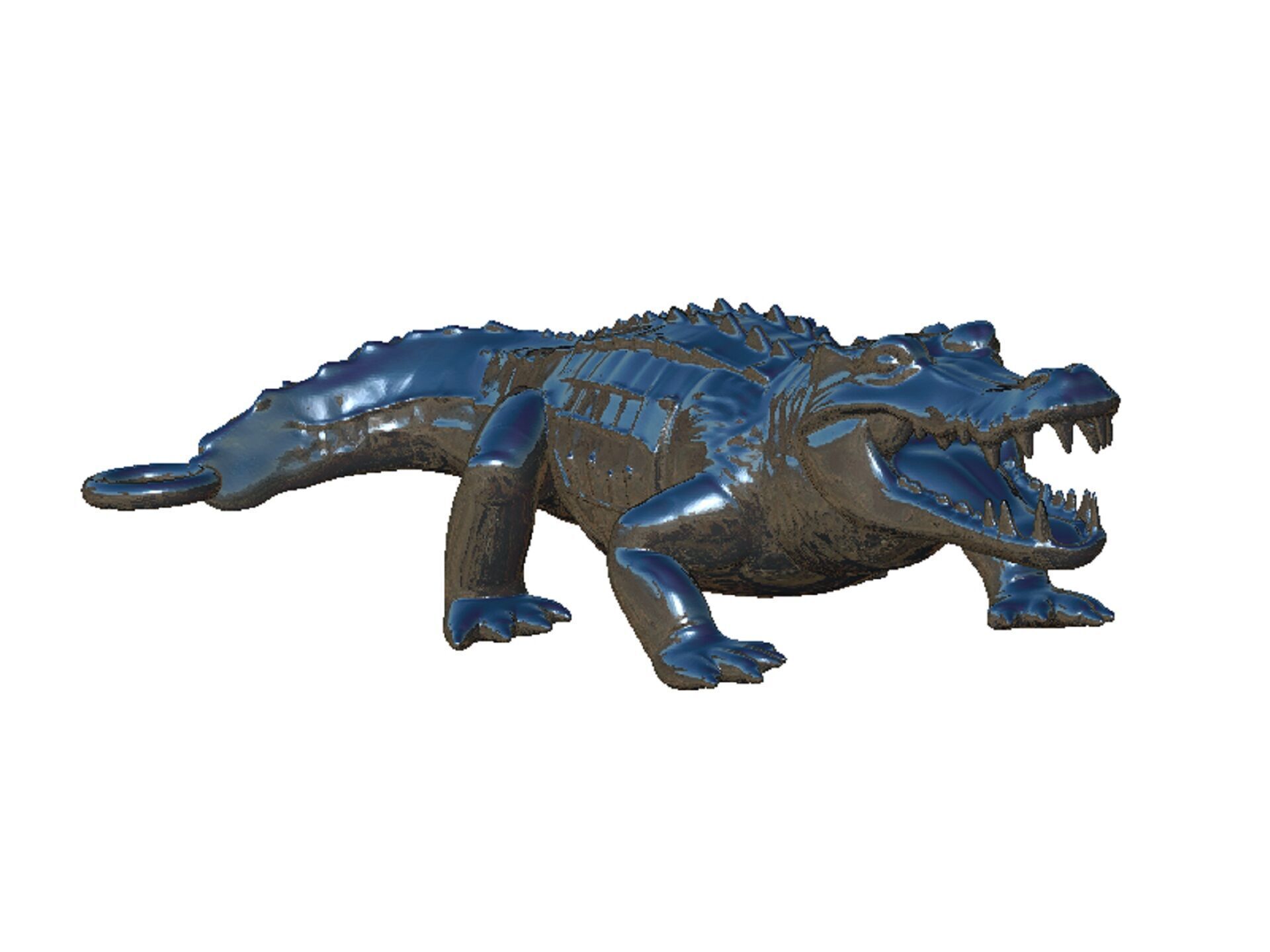 crocodile pendant 3D print model_9