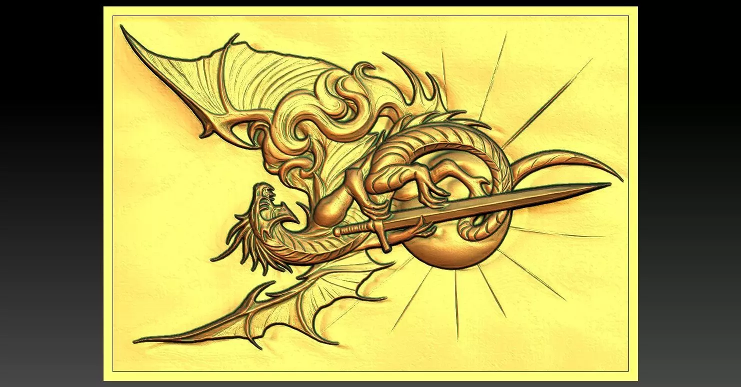 1 Dragon CNC Relief Model 3D print model_0