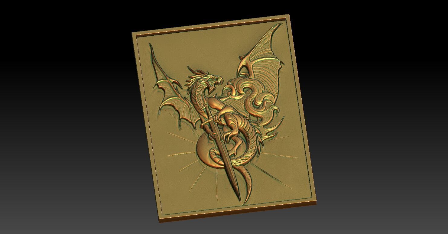 1 Dragon CNC Relief Model 3D print model_4