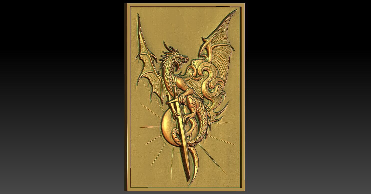 1 Dragon CNC Relief Model 3D print model_2