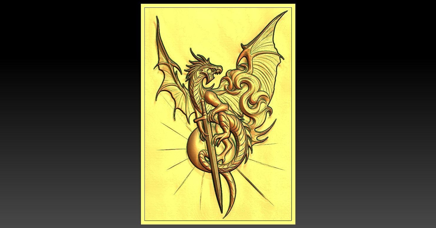 1 Dragon CNC Relief Model 3D print model_1