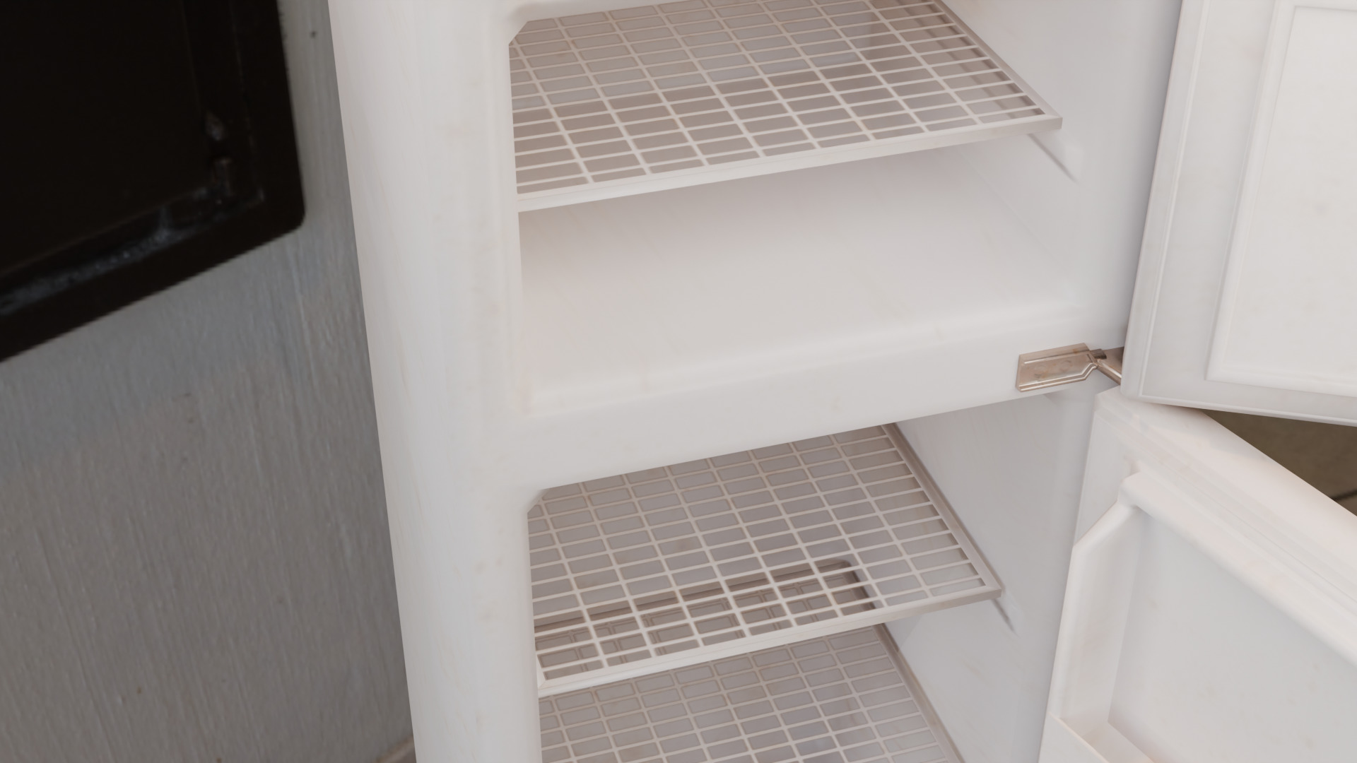 Dirty refrigerator low poly Low-poly 3D model_2