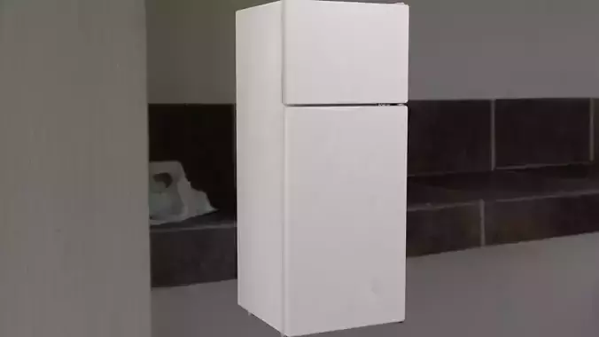 Dirty refrigerator low poly Low-poly 3D model