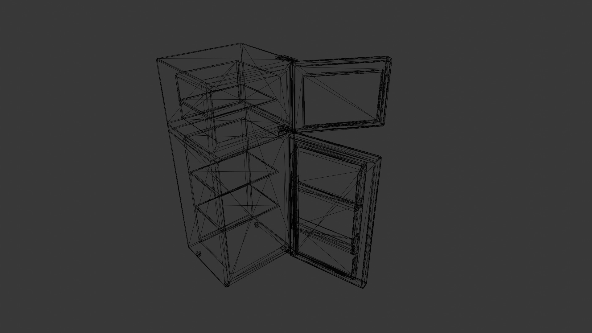 Dirty refrigerator low poly Low-poly 3D model_4