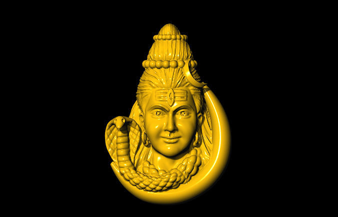 shiv face unique 3d model 3D print model